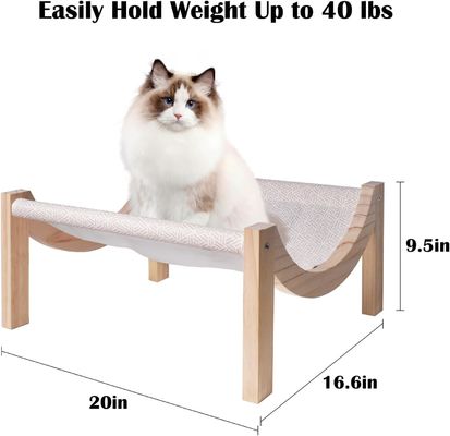 Amarração de gato de madeira elevada para animais de estimação em ambientes internos e externos