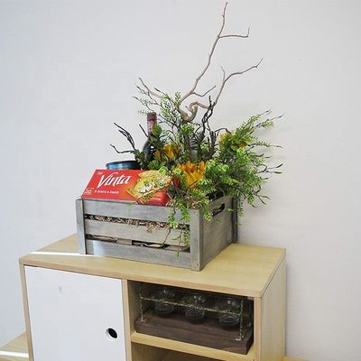 Conjunto de 3 caixas de madeira com alças de corda