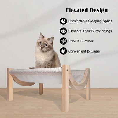 Amarração de gato de madeira elevada para animais de estimação em ambientes internos e externos