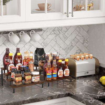 Organizador de prateleiras de roupa de madeira para uso doméstico para exibição rústica