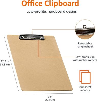 Tamanho personalizado Material Tamanho Cor Mdf A4 Clipboards Blank Sublimação Personalizado