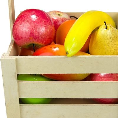 Cestas de armazenamento de pinheiros de madeira antigas personalizadas para organização portátil de frutas