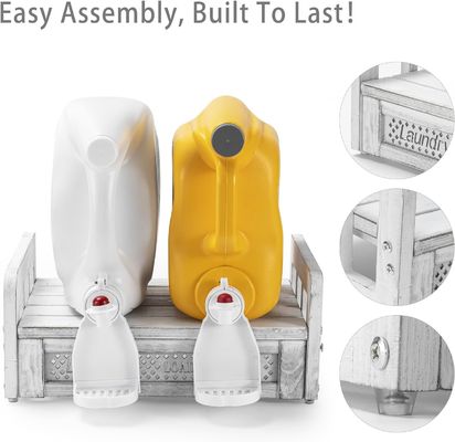 Transforme a sua lavanderia com este porta e prateleira de detergente de madeira montada na parede