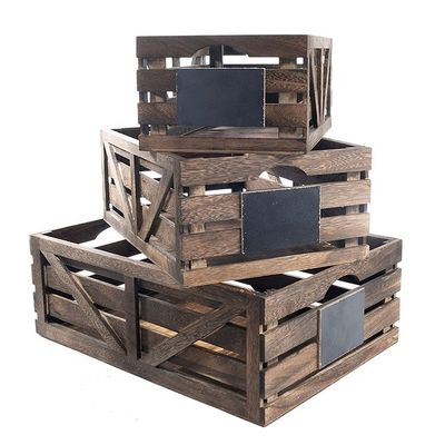 Vintage Casa Jardim Empilhadeira Caixas de Madeira Rustico Finish Castanho Caixas de nidificação