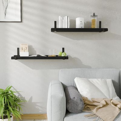 Prateleira de madeira multifuncional montada na parede com suporte metálico