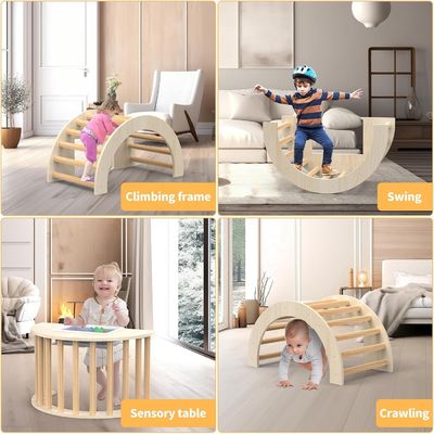 Economize espaço Brinquedos de madeira Arco de escalada para sensores de mesa e porta-malas de armazenamento