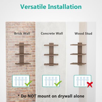 Estante de televisão flutuante de forma personalizada para DVD Players Cable Boxes Routers Game Consoles