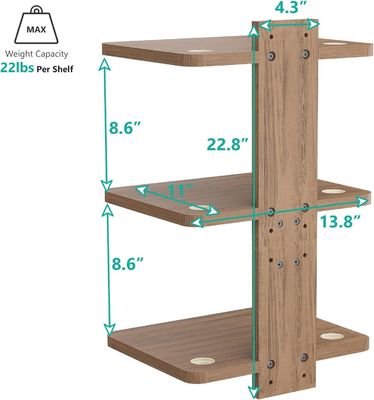 Estante de televisão flutuante de forma personalizada para DVD Players Cable Boxes Routers Game Consoles