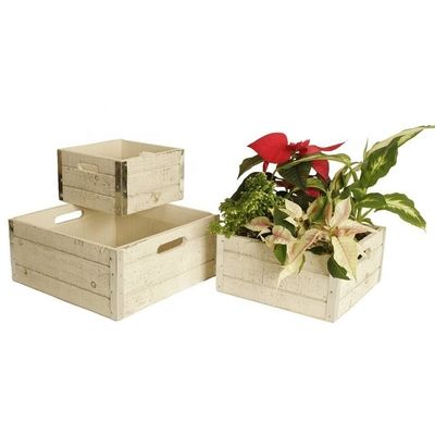 Caixas de maçã de madeira para artesanato em bruto Conjunto de 3 caixas de impressão personalizadas