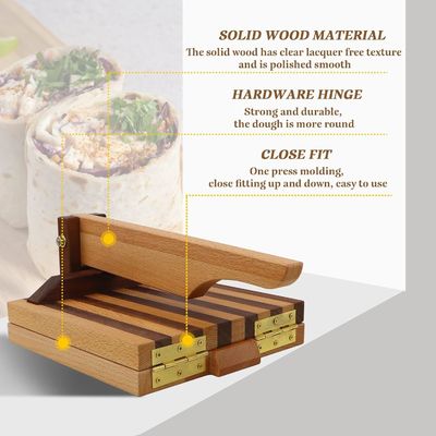 10 polegadas quadradas de madeira pressão de farinha de tortilla para Taco caseiro e mais logotipo personalizado aceitável