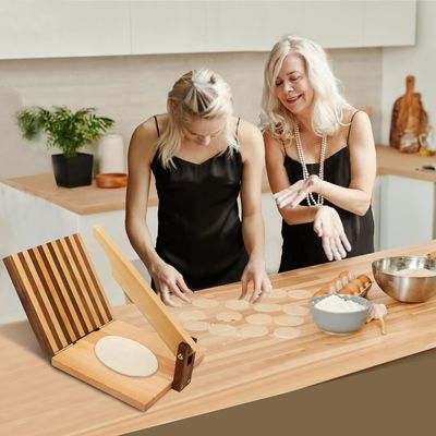 10 polegadas quadradas de madeira pressão de farinha de tortilla para Taco caseiro e mais logotipo personalizado aceitável