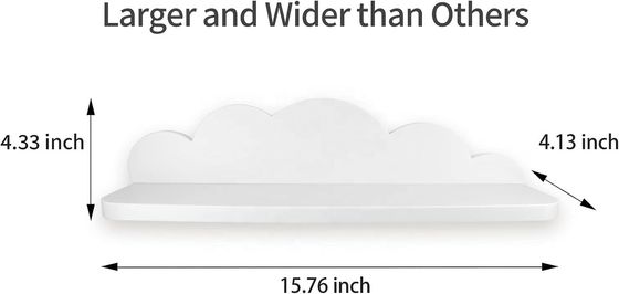 Casa Móveis Prateleira pendurada de madeira para crianças Decoração de parede do quarto Nuvem branca bonita