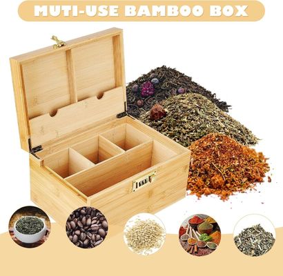 Caixa de madeira simples com bandeja removível e fechadura combinada armazenamento à prova de odor personalizado