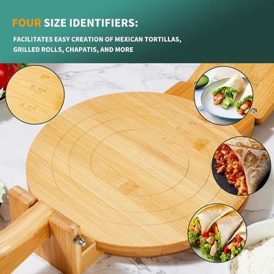 10 polegadas de diâmetro de bambu tortilla press Maker personalizado para tortillas mexicanas caseiras