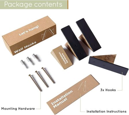 Mobiliário da sala de estar Vantagem em grande quantidade Preto Madeira de nozes preto Ganchos de chapéu de metal