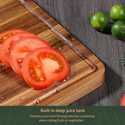 17x12 12x10 12x7 polegadas de espessura de madeira tabuleiro de corte conjunto de 3 com alças e sulco de suco