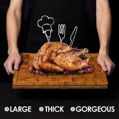 Conjunto sustentável de 3 tábuas de cortar de bambu personalizadas