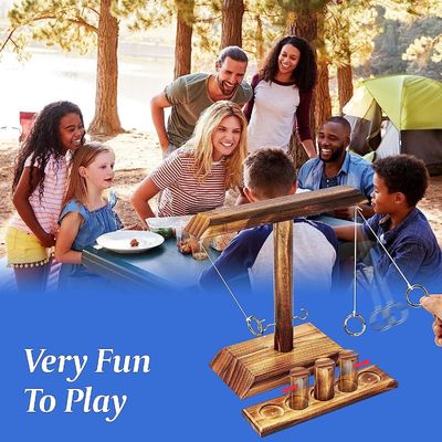 Jogo de lançamento de ganchos de madeira maciça popular personalizado para a experiência de aprendizagem do bar