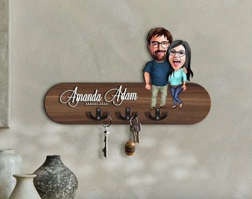 Logotipo personalizado Organizador de entrada de porta-chave de madeira para armazenamento doméstico personalizado