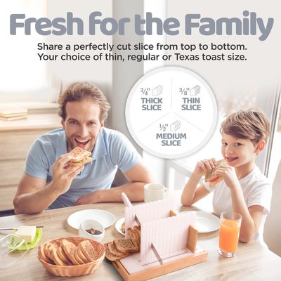 Cortador de pão de madeira com silicone antiderrapante e base super estável cortador de madeira feito à mão