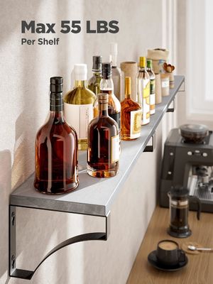 Prateleiras flutuantes de madeira rústicas de casa de fazenda Conjunto de 3 para armazenamento de sala de jantar até 55 lbs