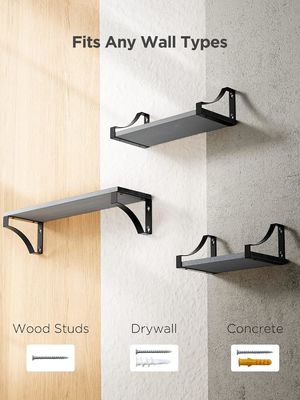 Prateleiras flutuantes de madeira rústicas de casa de fazenda Conjunto de 3 para armazenamento de sala de jantar até 55 lbs