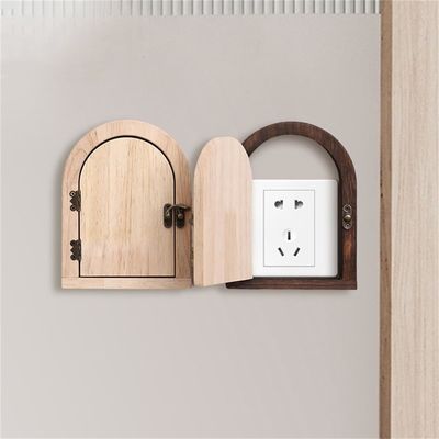 Capuzes de segurança de madeira feitos à mão para 8,5 * 8,5 cm Switches Protector elétrico à prova de crianças