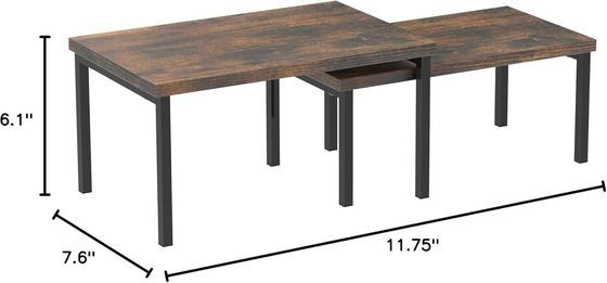 Availbale OEM ODM Conjunto de 2 prateleiras expansíveis em castanho rústico para poupar espaço