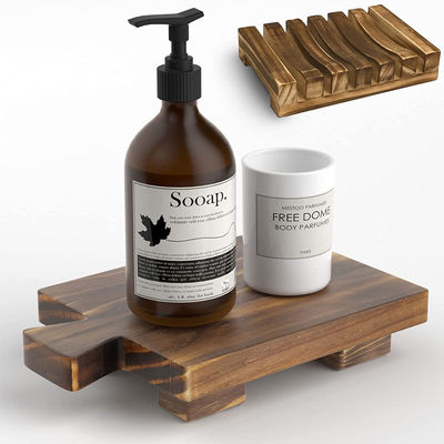 Pequeno pedestal de bandeja de madeira para suporte de prato de sabão de cozinha