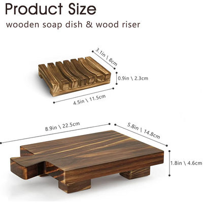 Pequeno pedestal de bandeja de madeira para suporte de prato de sabão de cozinha