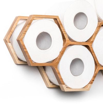 Casa Mobiliário Montador de papel higiénico de madeira de honeycomb de parede