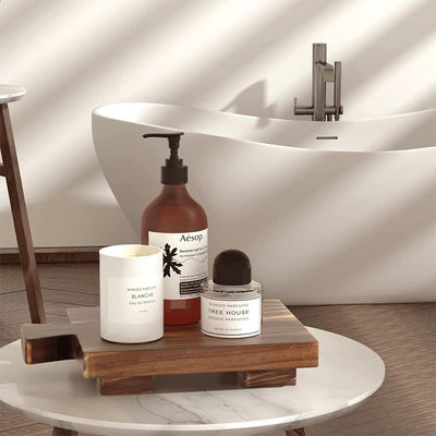 Material de óleo vegetal Pedestal de madeira e bandeja de exibição