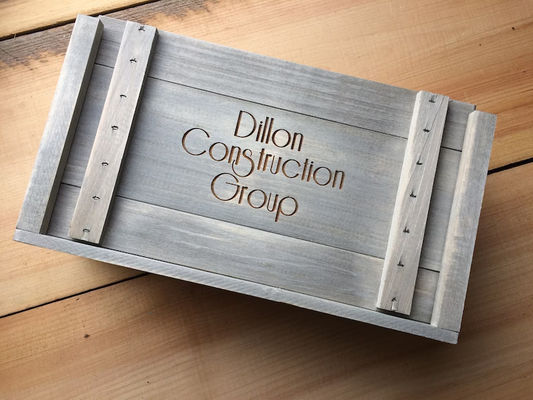 Caixa de presente de madeira personalizada para garrafa de vinho ou uísque personalizada e vidro