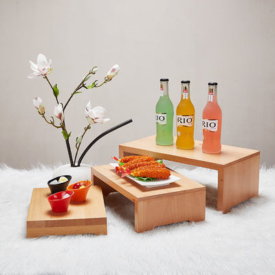 Aceito OEM ODM 25x39cm Bolo Biscoito de Madeira de Carvalho Deserto Stand para a hora do chá da tarde