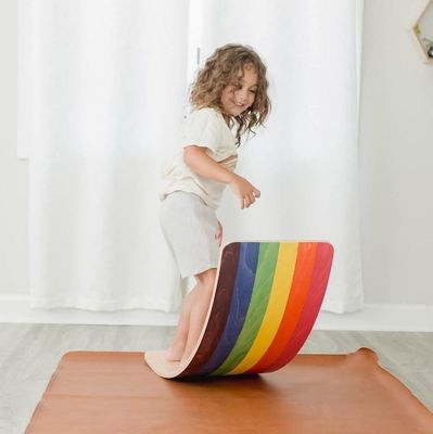 Logotipo personalizado Wood Wobble Board Set de 2 para adultos em ginásio e surf Montessori jogo