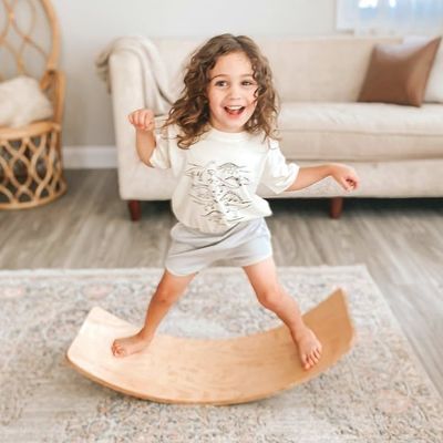 Logotipo personalizado Wood Wobble Board Set de 2 para adultos em ginásio e surf Montessori jogo