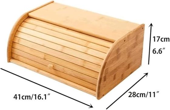 Porta-pão de madeira de bambu, impressos com tela de seda, com tampa dupla