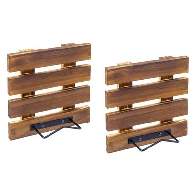 Tamanho customizado Rustico de Madeira Massiva Queimada e Metal Negro