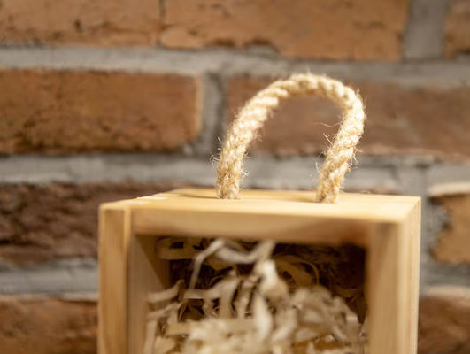 Caixa de vinho de madeira rectangular com impressão personalizada de aniversário de casamento