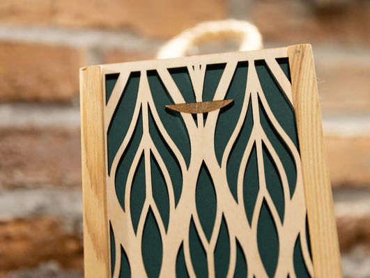 Caixa de vinho de madeira rectangular com impressão personalizada de aniversário de casamento