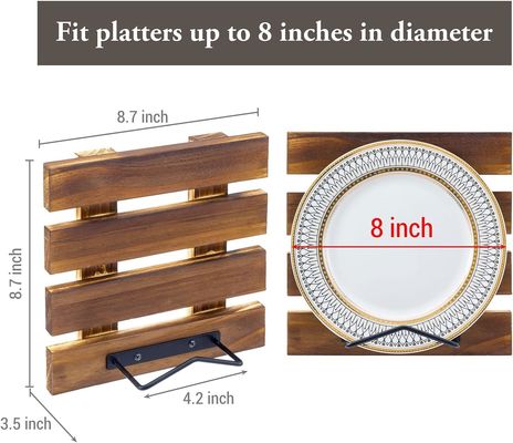 Tamanho customizado Rustico de Madeira Massiva Queimada e Metal Negro