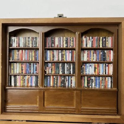Mini Livro de madeira Caixa de fósforos Exibição Estante de livros Armário Design contemporâneo para decoração residencial