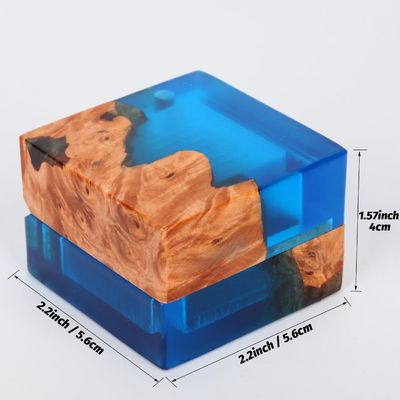 Caixinha de anel de madeira feita à mão para encomenda personalizada