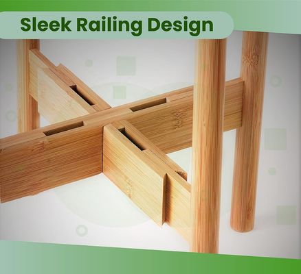 Padrão de planta de madeira de bambu ideal para vasos de flores de 8 e 10 polegadas