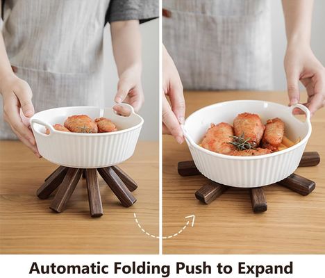 Logotipo personalizado Aceitável Set de Trivet de Alface Preta de Madeira para pratos e panelas quentes