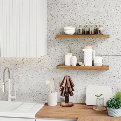 Logotipo personalizado Aceitável Set de Trivet de Alface Preta de Madeira para pratos e panelas quentes