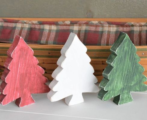 Logotipo personalizado como seu pedido árvore de Natal de madeira rústica decoração de mesa árvore primitiva