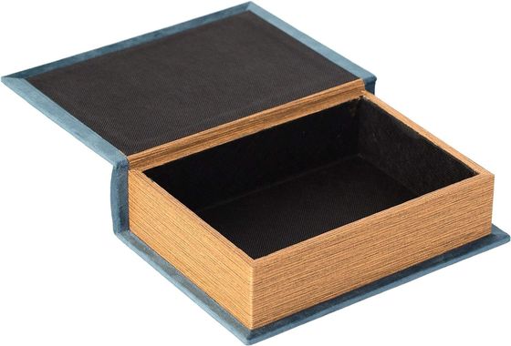 Caixa de armazenamento de brinquedos em forma de livro decorativo de madeira feita à mão com impressão em tela de seda / queimada