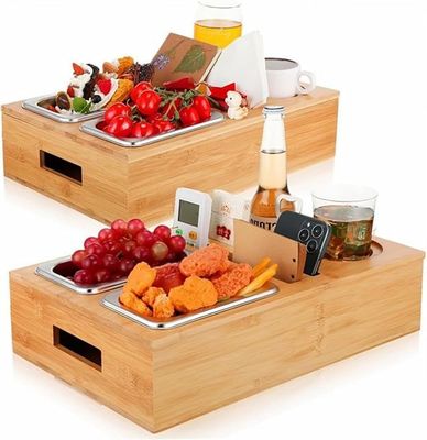 Embalagem de presente Design de tampa removível Copo e suporte de bebida com bandeja de lanches para o meio do sofá