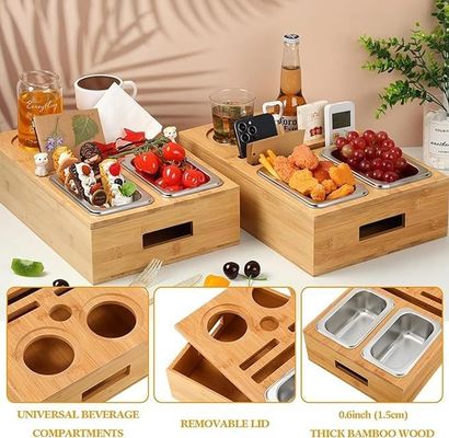 Embalagem de presente Design de tampa removível Copo e suporte de bebida com bandeja de lanches para o meio do sofá